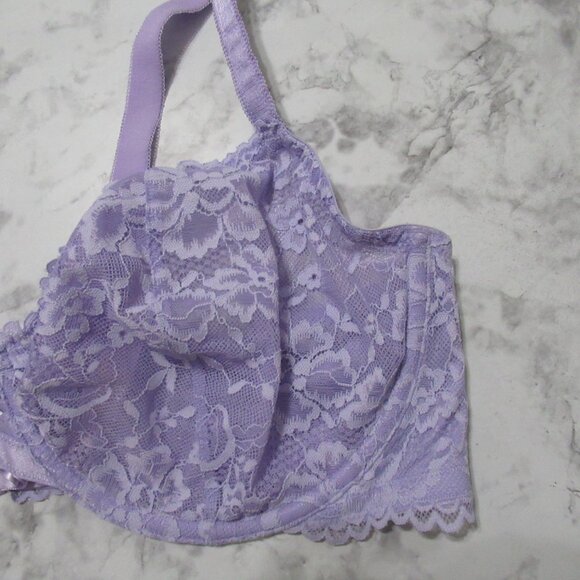 Fenty Savage 40DD Purple Sheer Lace Bra Underwire Back Closure - Picture 4 of 7